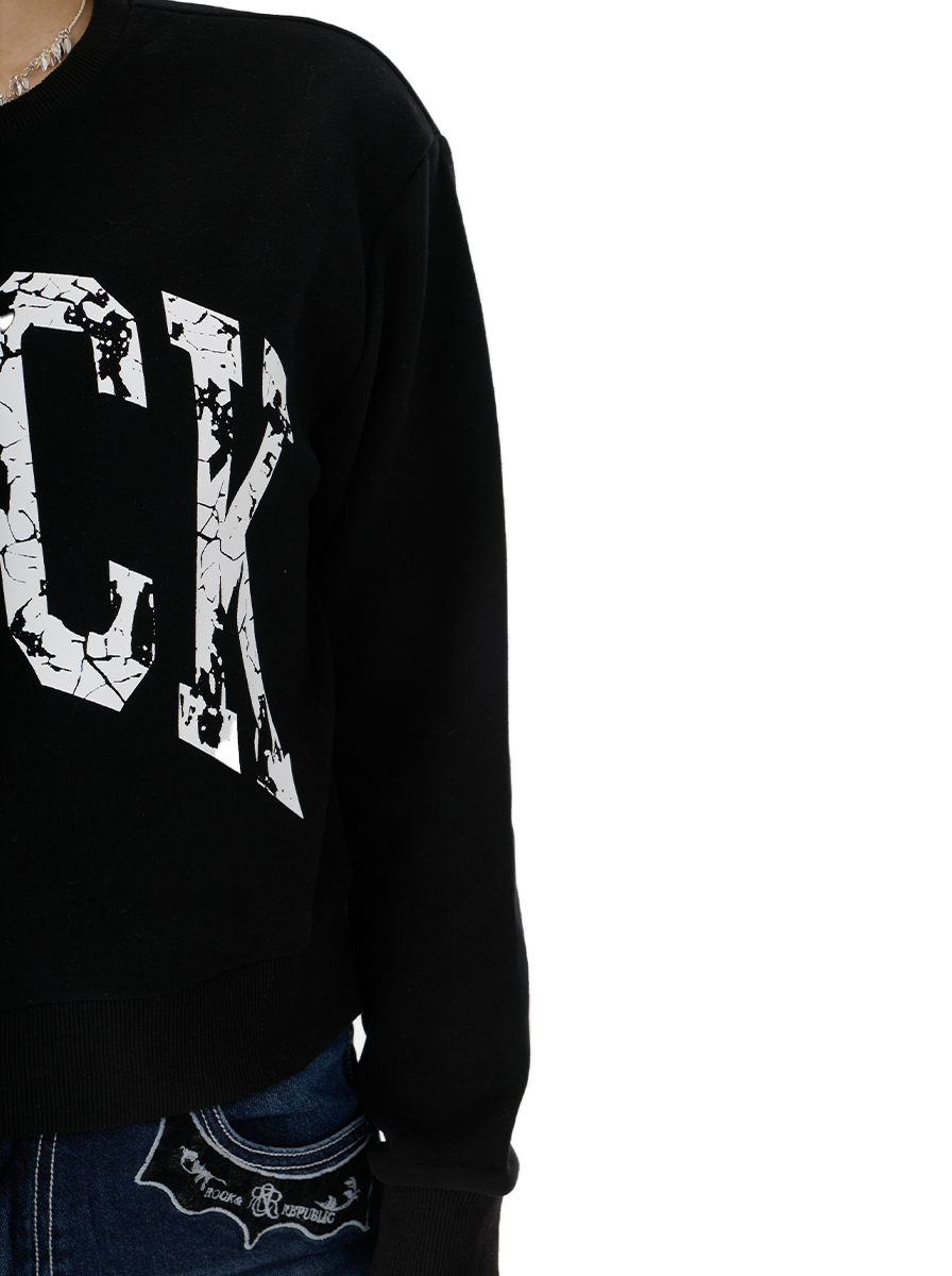 Distressed Rock Graphic Sweatshirt