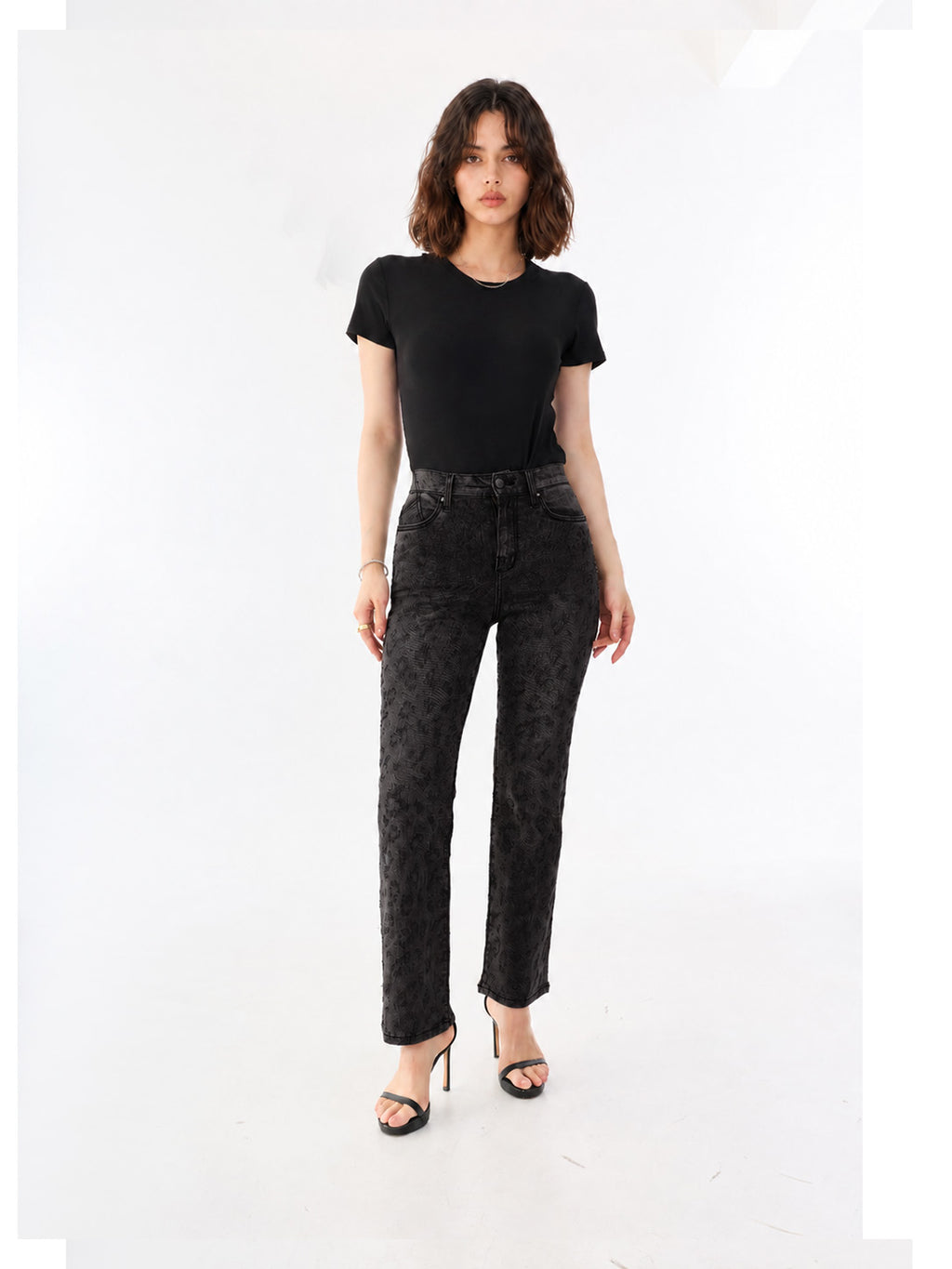 Kaia Grey Leopard Straight Jean