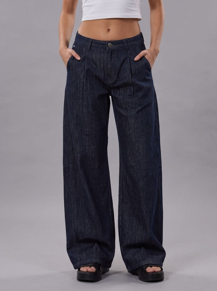 Kendall Raw Indigo Wide Leg Jean