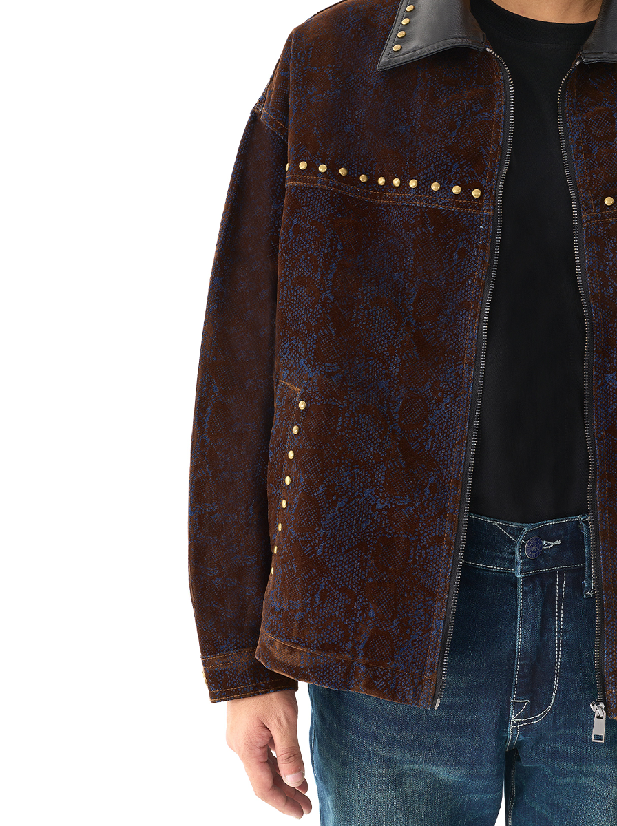 Men's Studded Embroidered Utility Jacket
