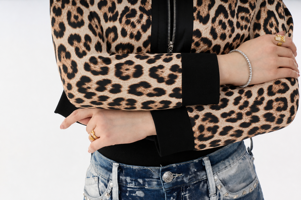 Leopard Print Bomber Jacket