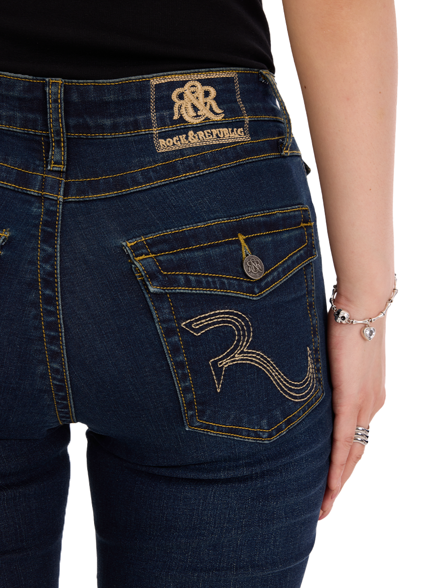 Stella Mid Rise R-Embroidered Bootcut Jean