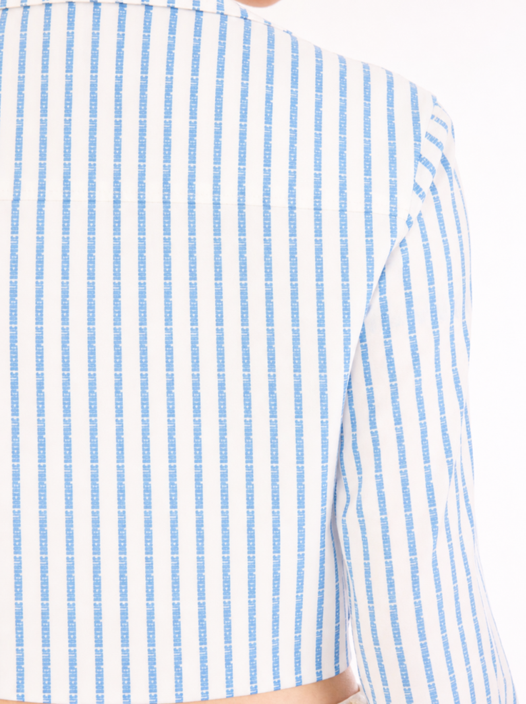 Riley Blue Stripe Cropped Shirt