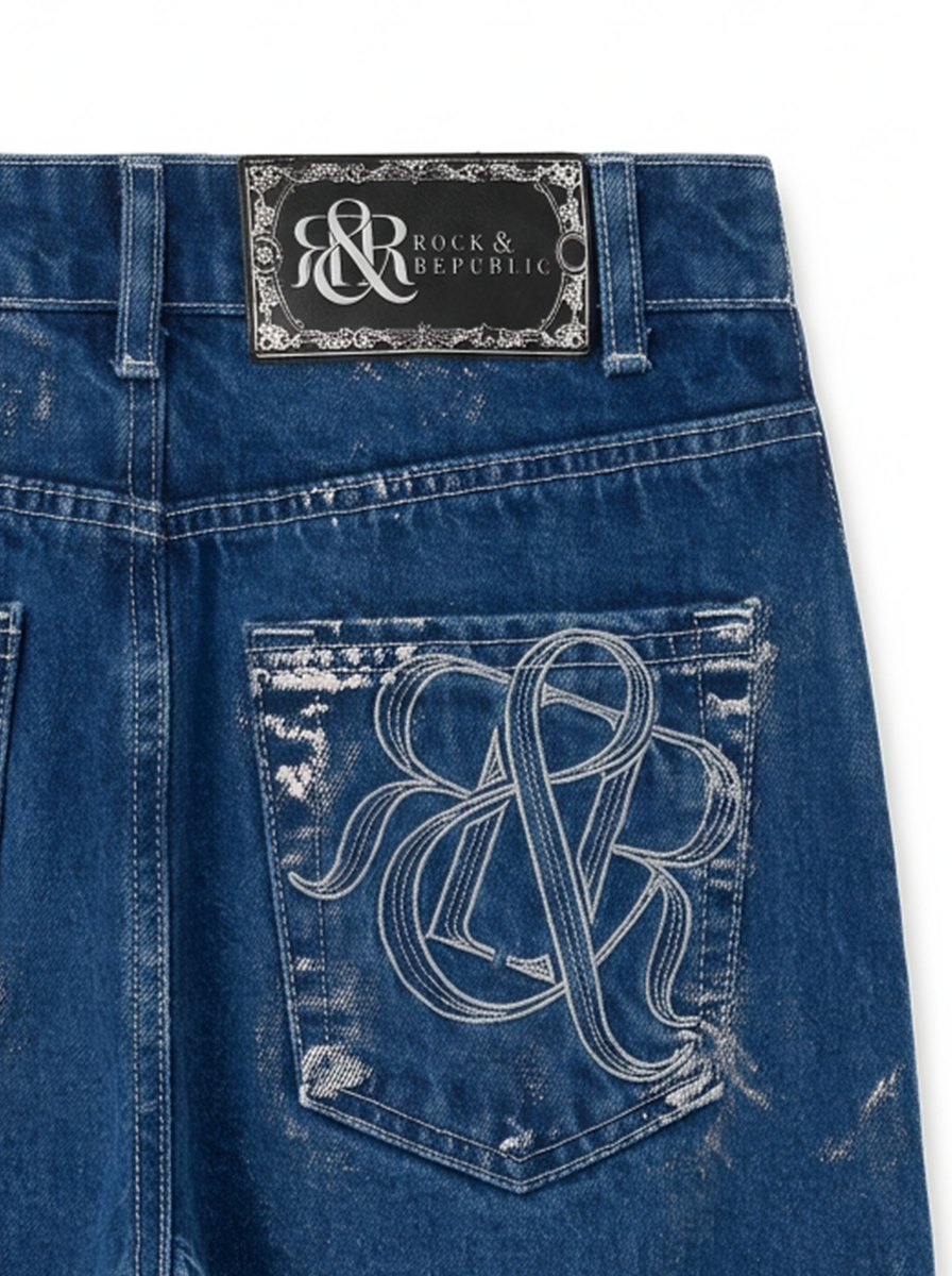 Rebel Distressed Lace-Up Wide Leg Jean