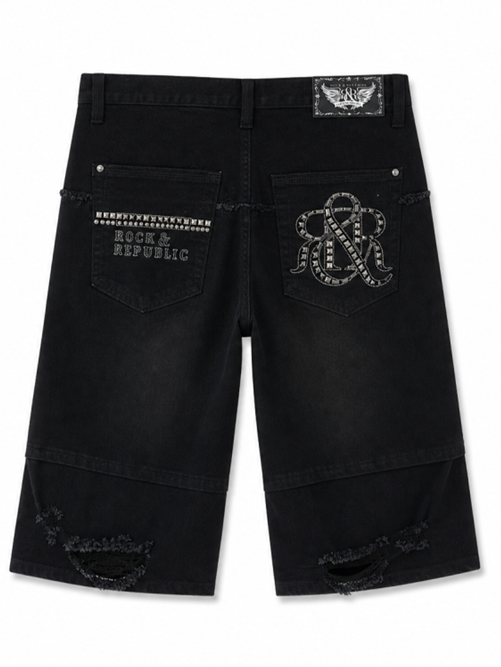 Rhinestone Pocket Denim Shorts