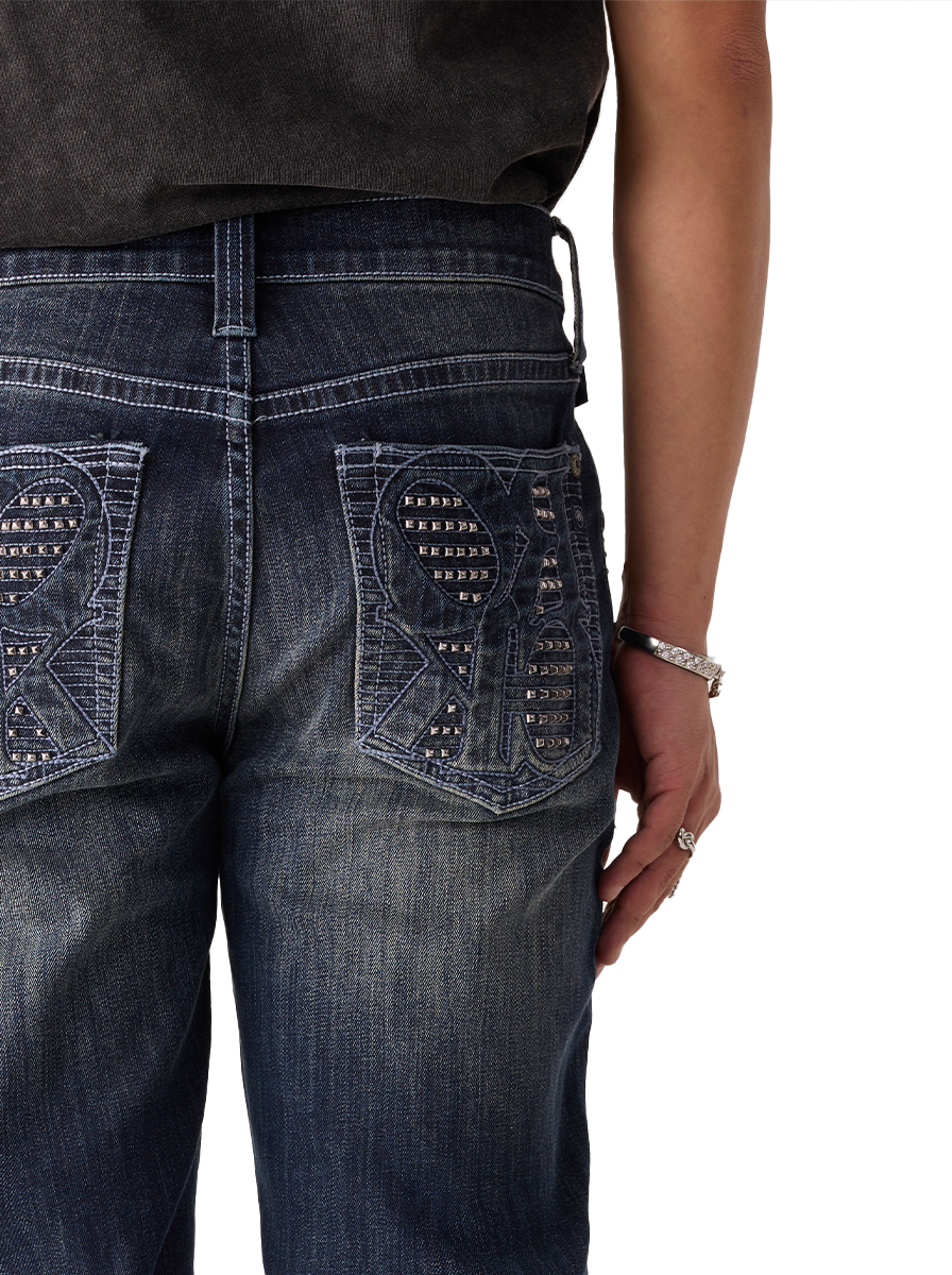 Neil Studded Straight Leg Jean