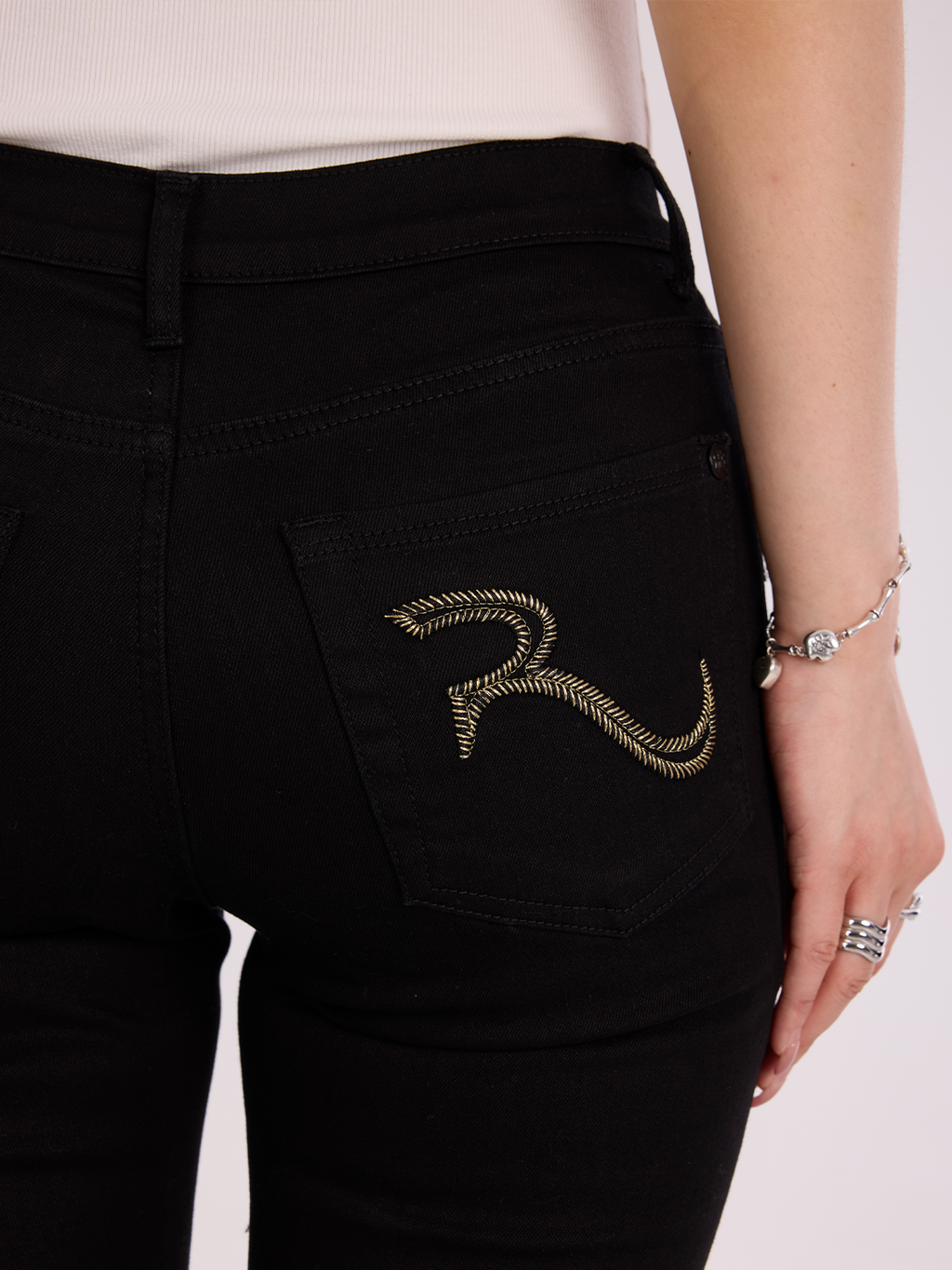 Fever Gold R Embroidered Bootcut Jean