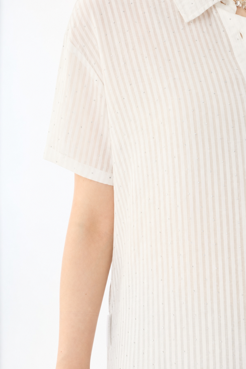 Washed Drawcord Knit Top