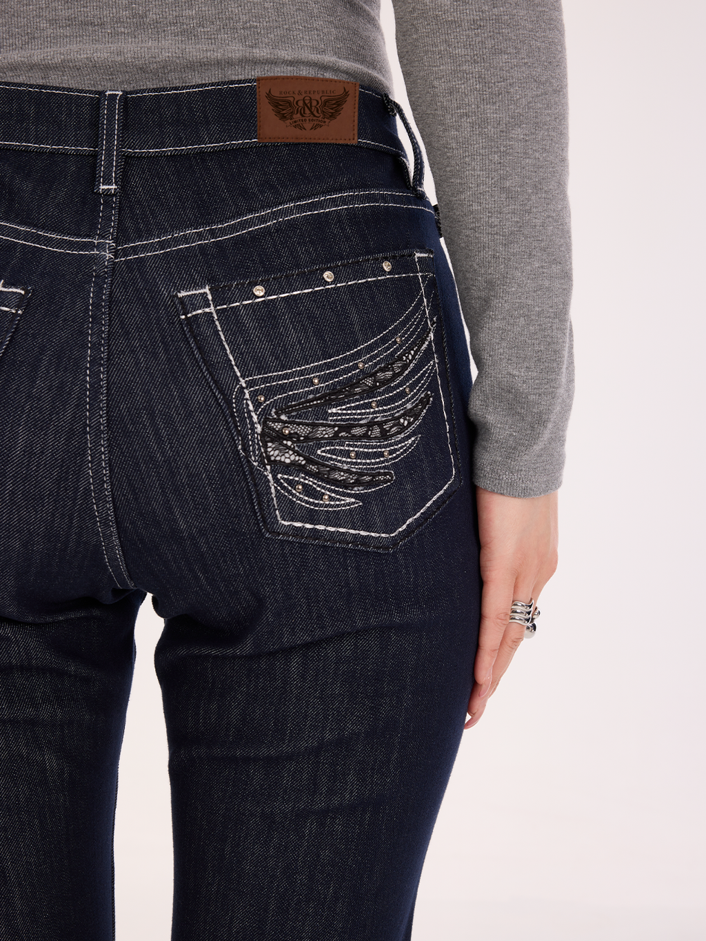 Fever Contrast Stitch Bootcut Jean