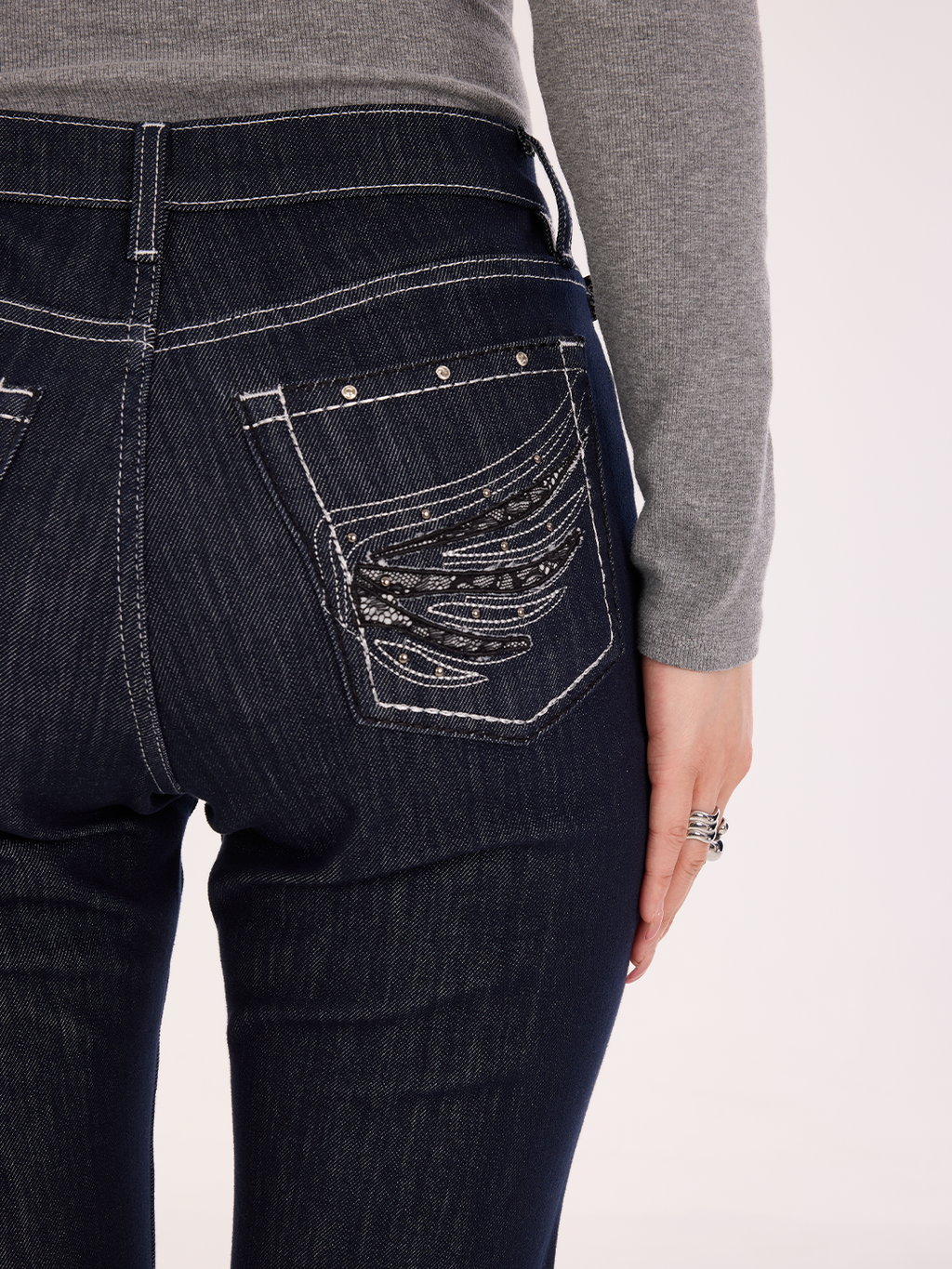 Fever Contrast Stitch Bootcut Jean