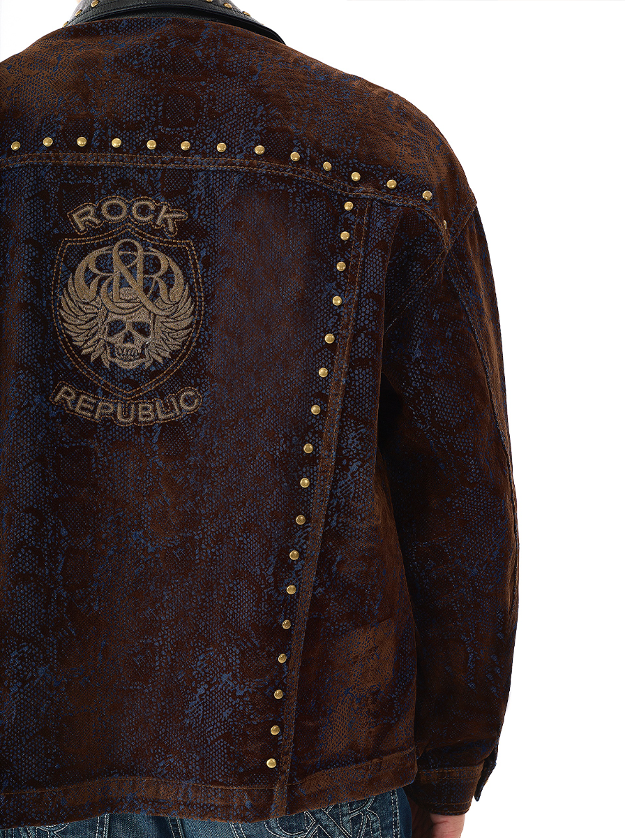 Men's Studded Embroidered Utility Jacket