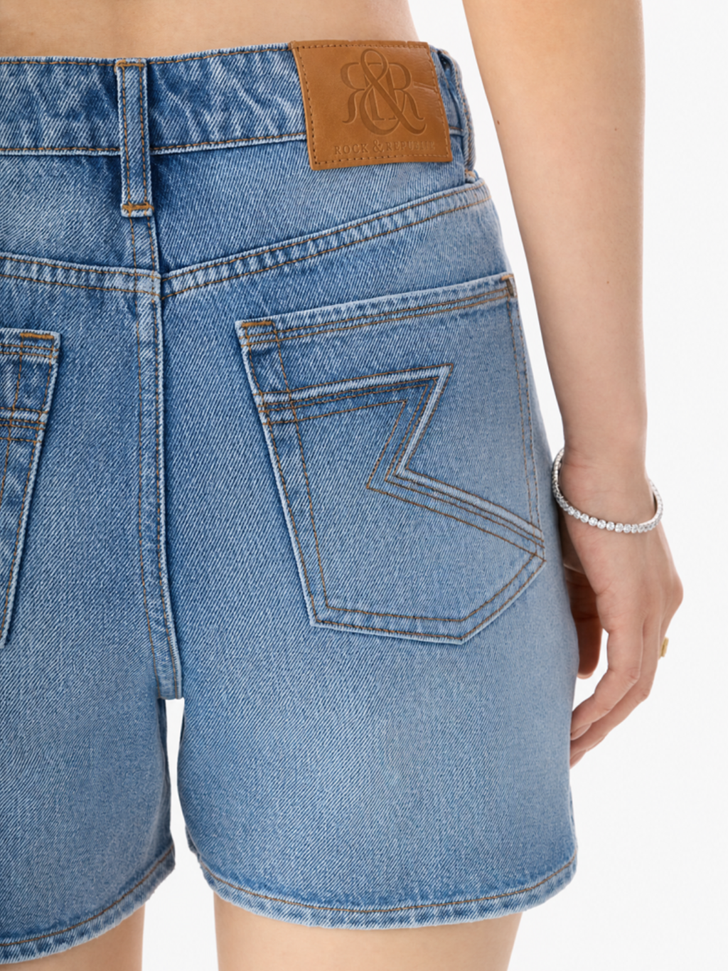 Asymmetric Wrap Denim Shorts