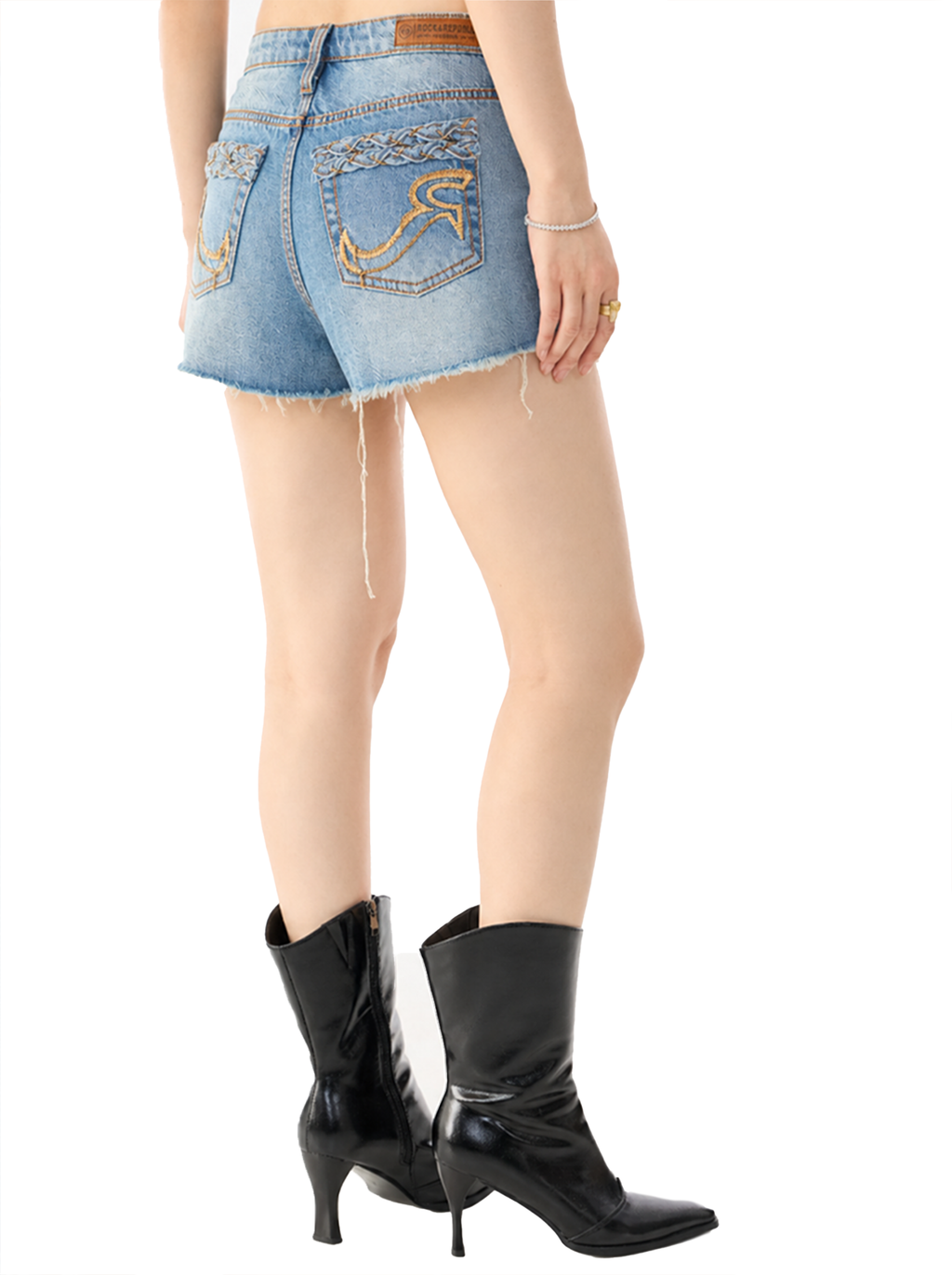 Gold R Denim Shorts