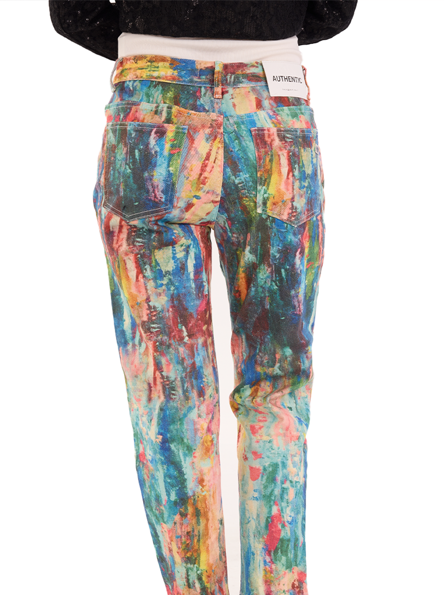 Kaia Abstract Paint Straight Jean