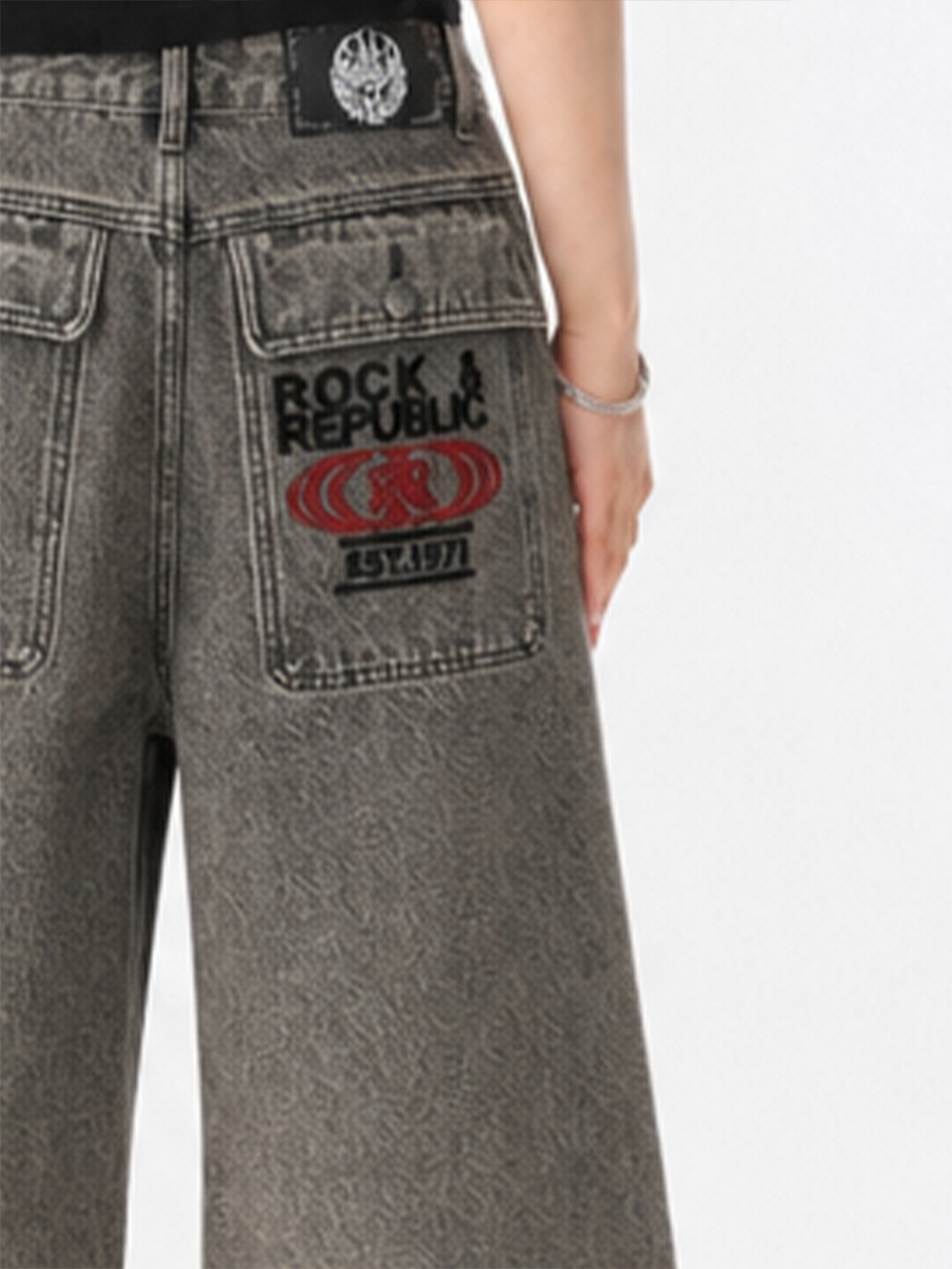 Allover Stud Denim Shorts