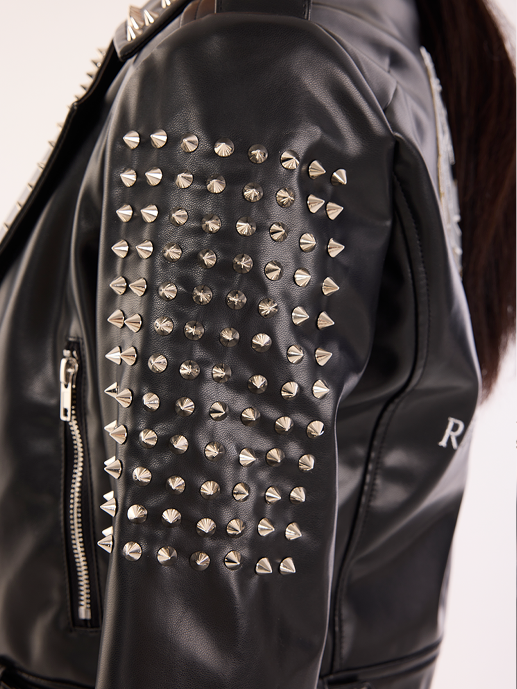 Studded Shoulder Moto Jacket
