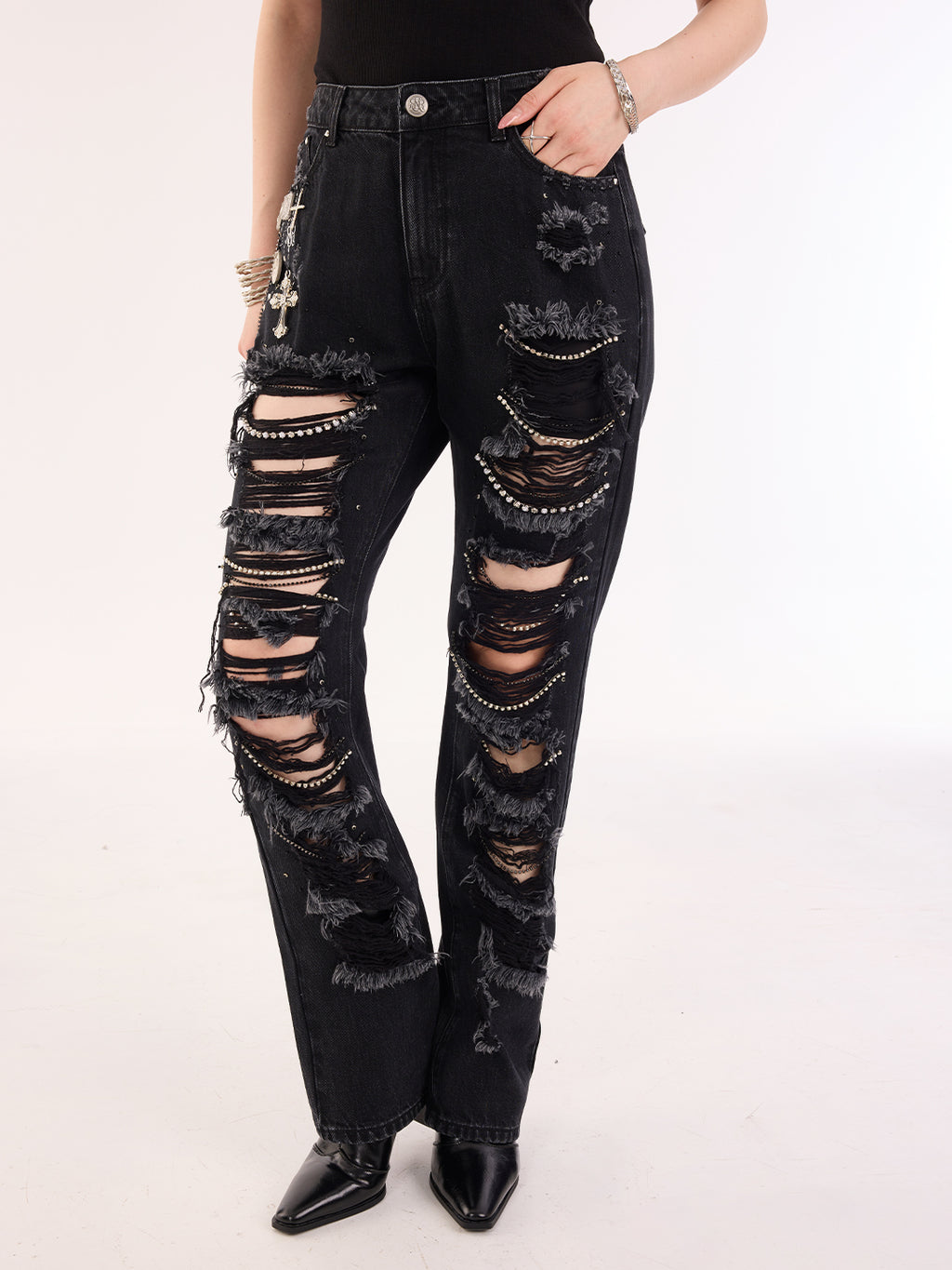 Neil Cross Distressed Straight Jean