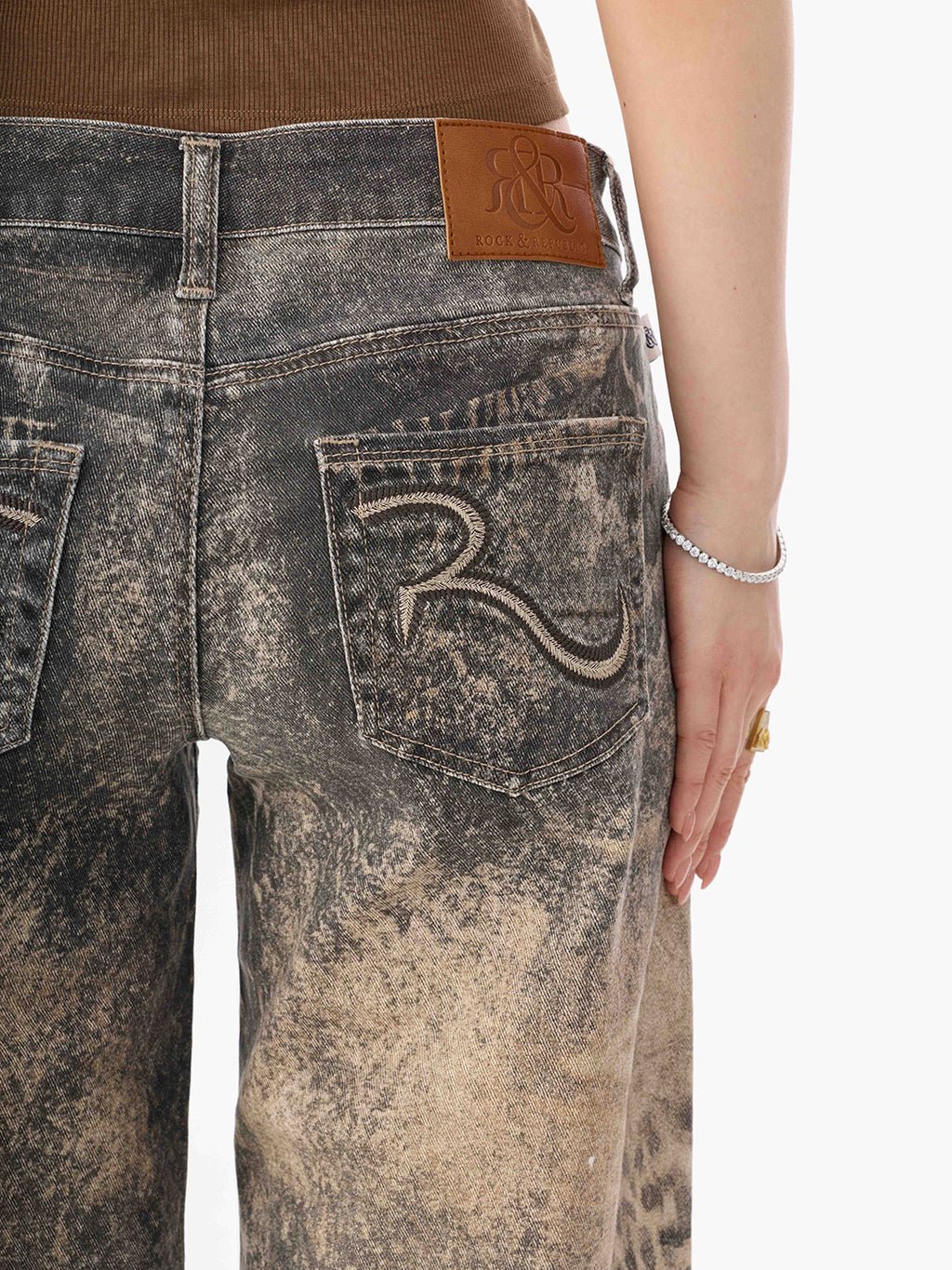 Kaia Mixed Animal Print Straight Jean
