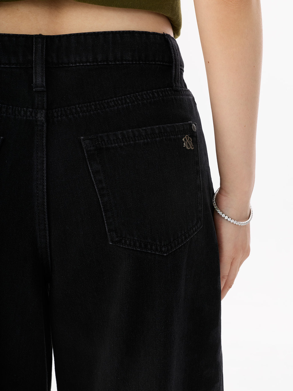 Rowan Tonal Print Barrel Leg Jean