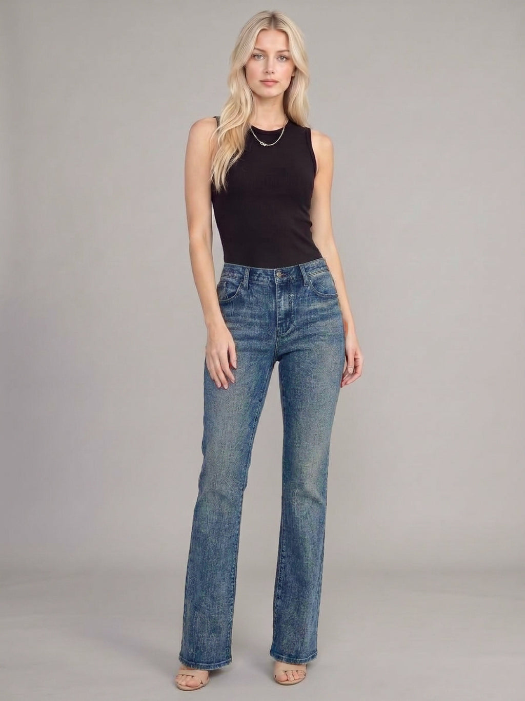 Fever White Logo Pocket Bootcut Jean