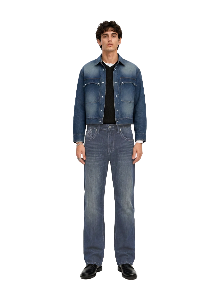 Neil Studded Straight Leg Jean