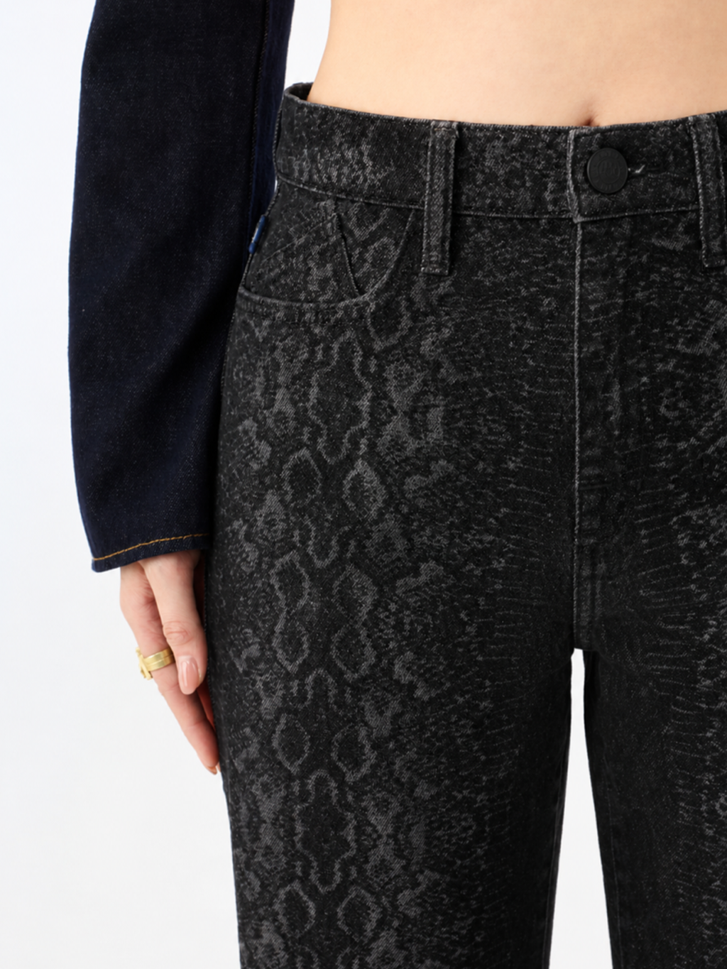 Kaia Allover Leopard Straight Jean