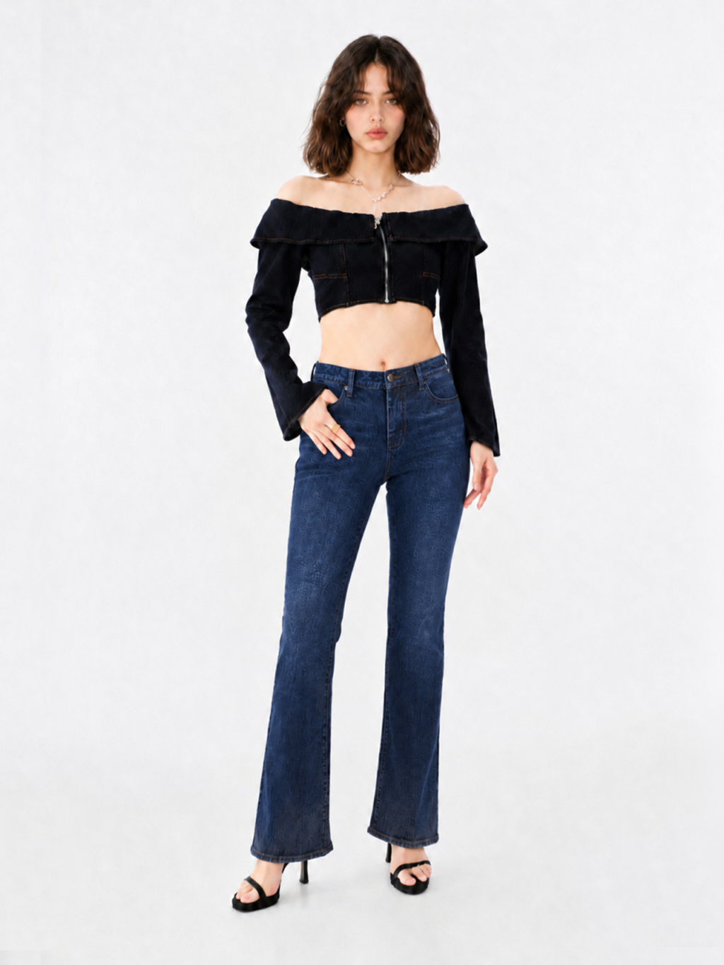 Fever White Logo Pocket Bootcut Jean
