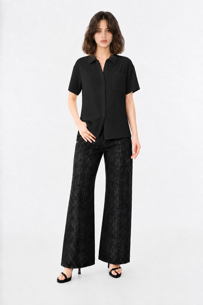 Washed Drawcord Knit Top