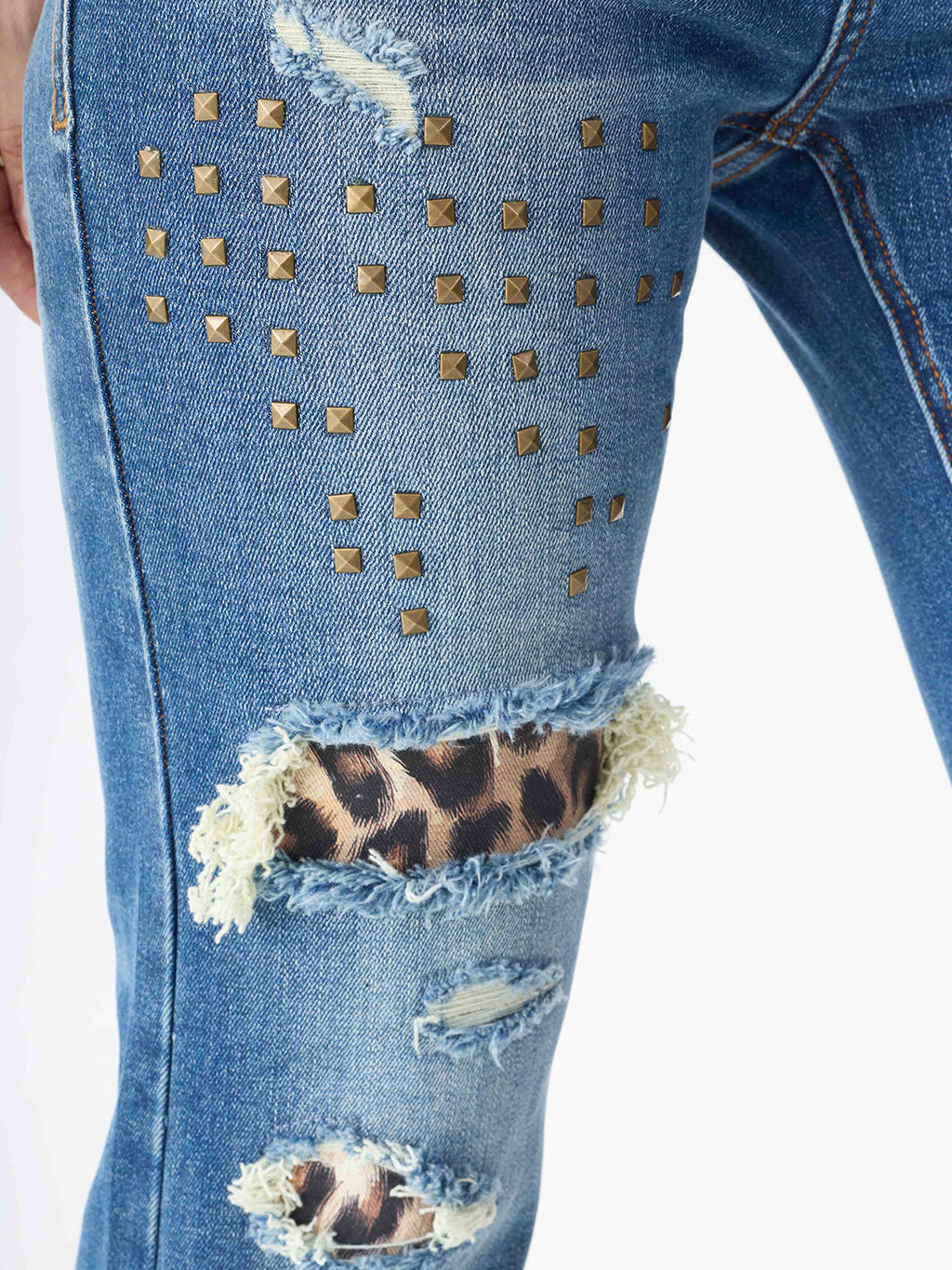 Kaia Leopard Cuff Straight Jean