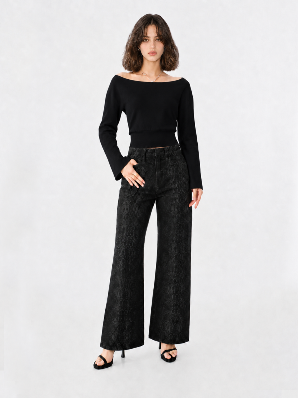 Draped Neck Knit Top