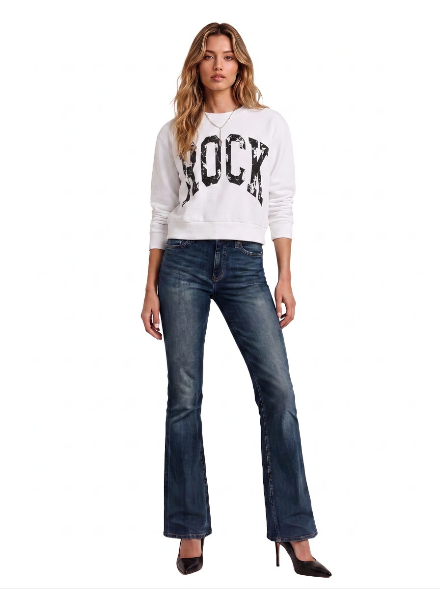 Distressed Rock Graphic Sweatshirt