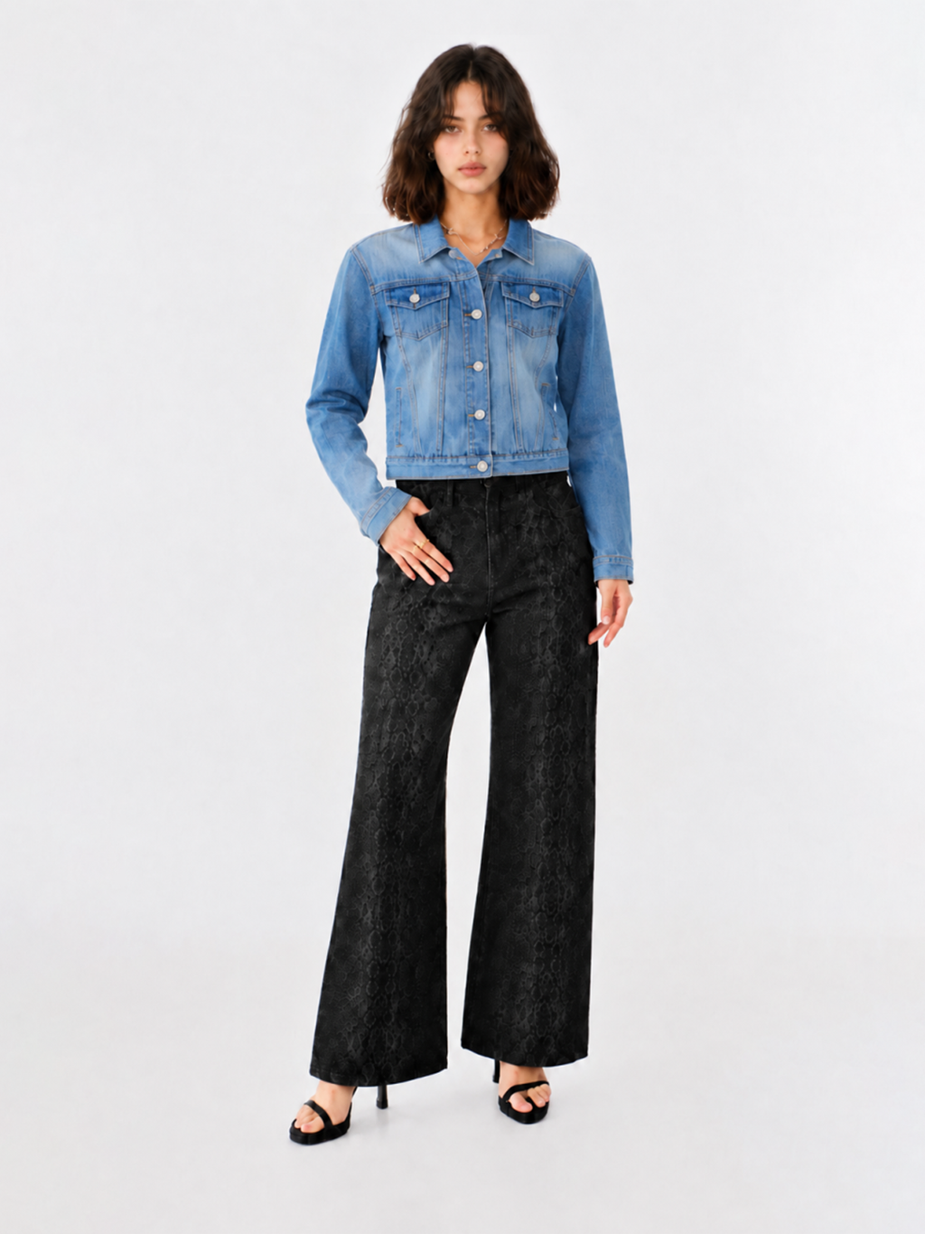 Studded Hem Denim Jacket