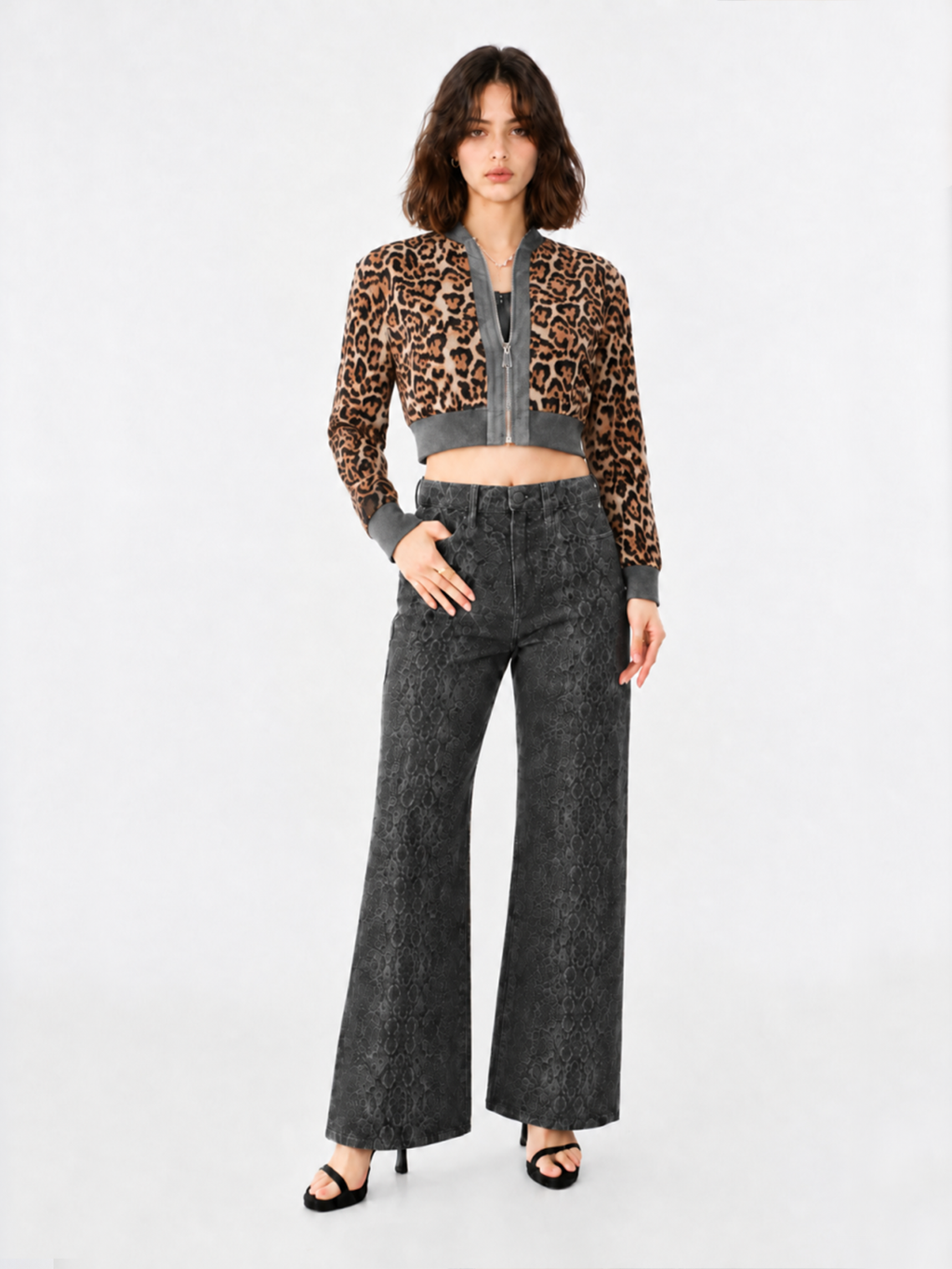 Leopard Print Bomber Jacket
