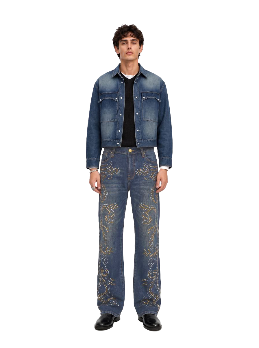 Neil Baroque Print Straight Jean