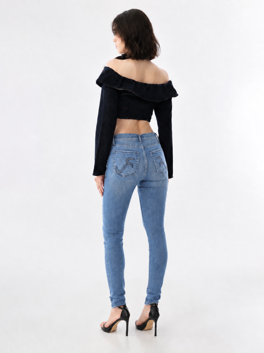 Berlin Crystal Distressed Skinny Jean
