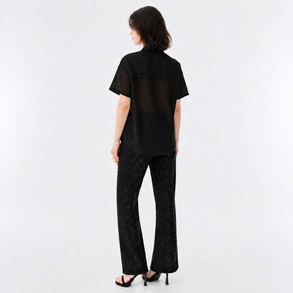 Washed Drawcord Knit Top