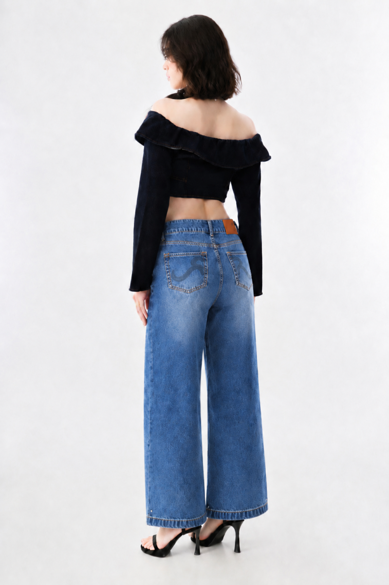 R Pocket Wide Leg Jeans