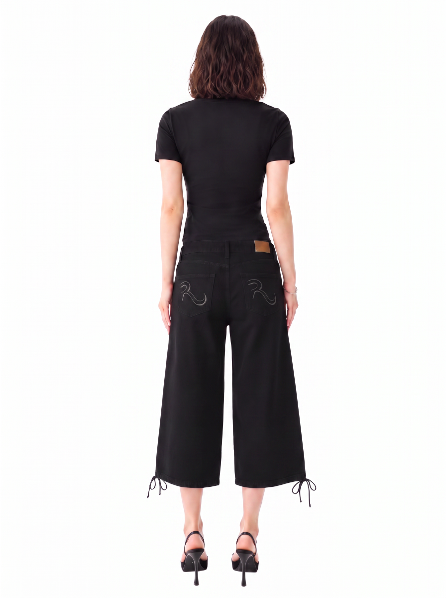 Bermuda Tie-Hem Denim Shorts