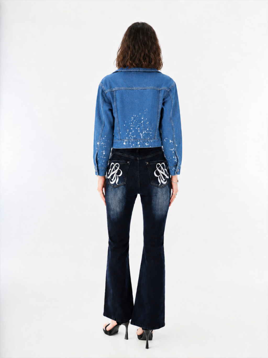 Paint-Splatter Denim Jacket