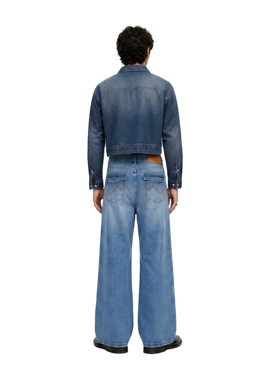Rhys Embroidered Barrel Leg Jean