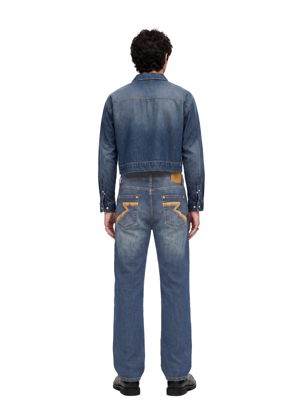 Neil Contrast Appliqué Straight Leg Jean