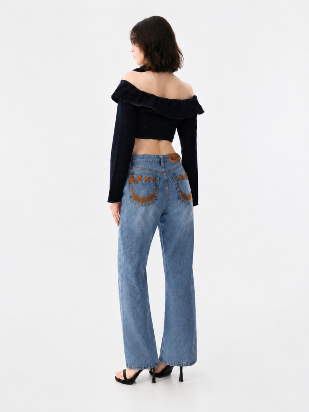 Stella Tan Lace-Up Relaxed Straight Jean