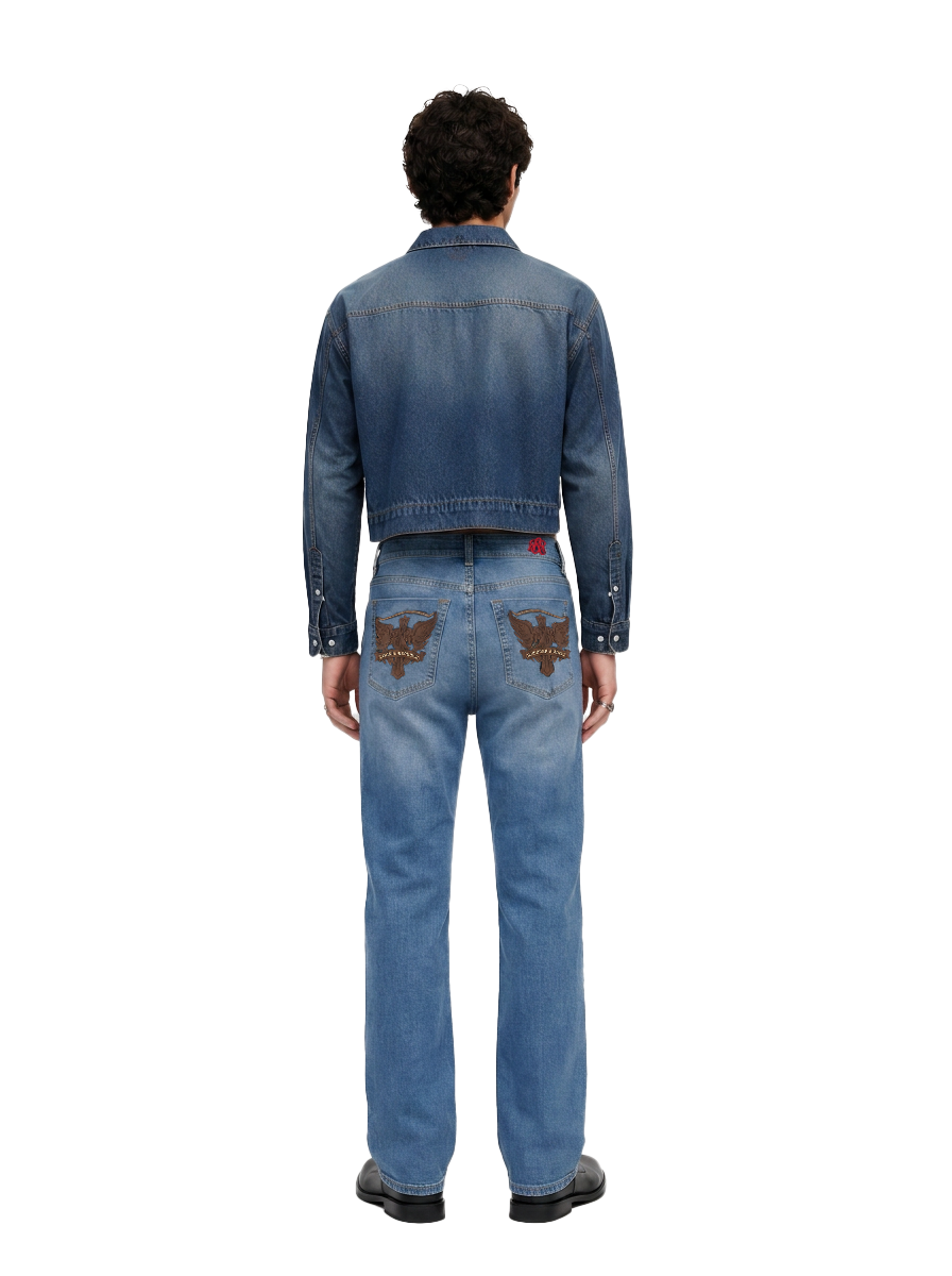 Knox Embroidered Appliqué Straight Jean