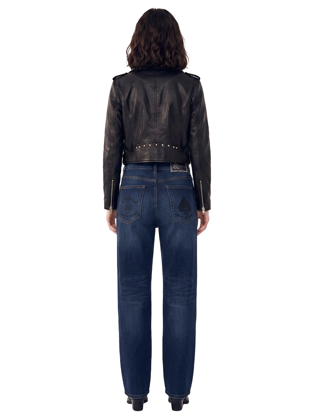Kaia Studded Card Pocket Straight-Leg Jean