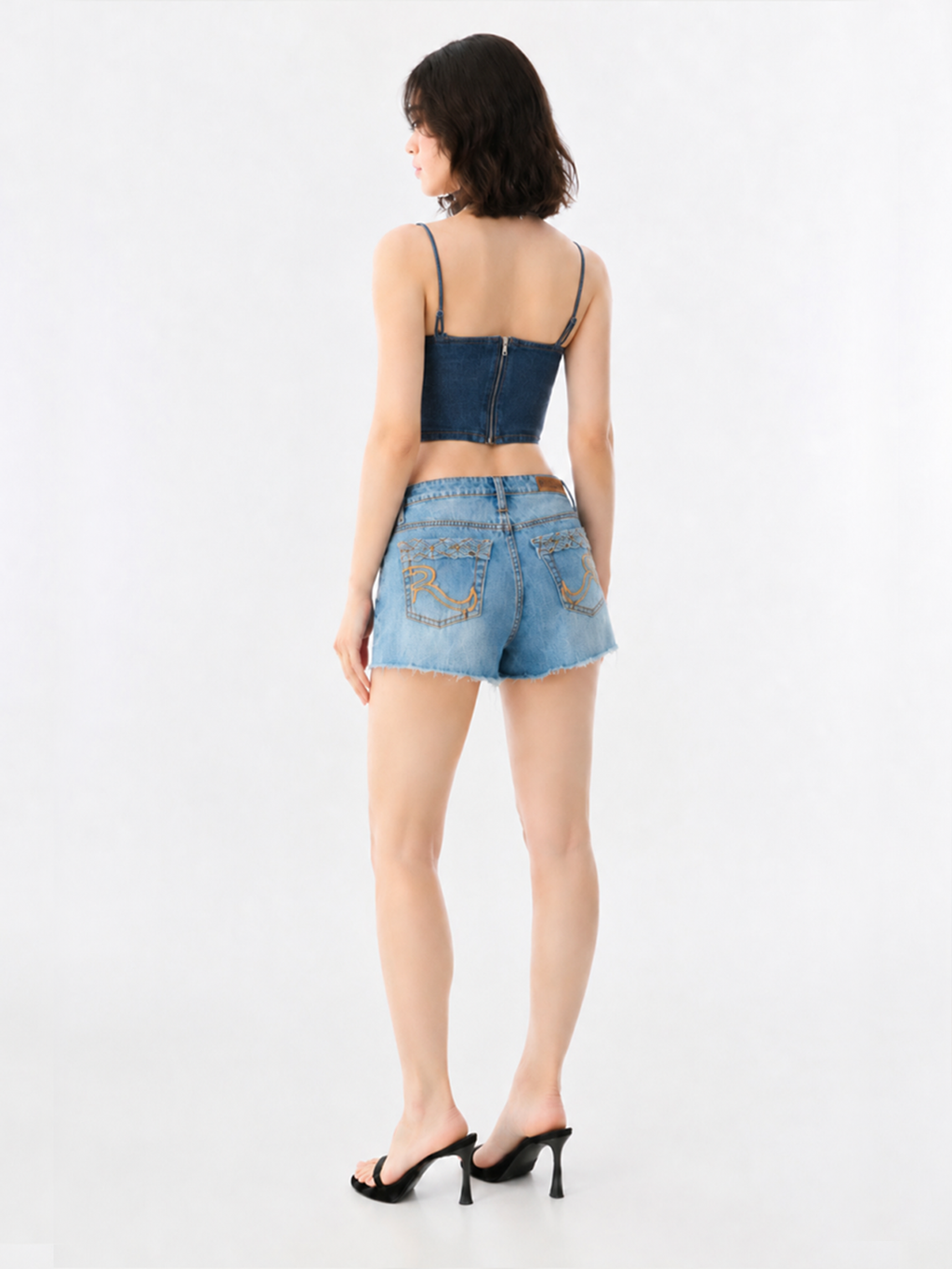 Crystal Denim Corset Top