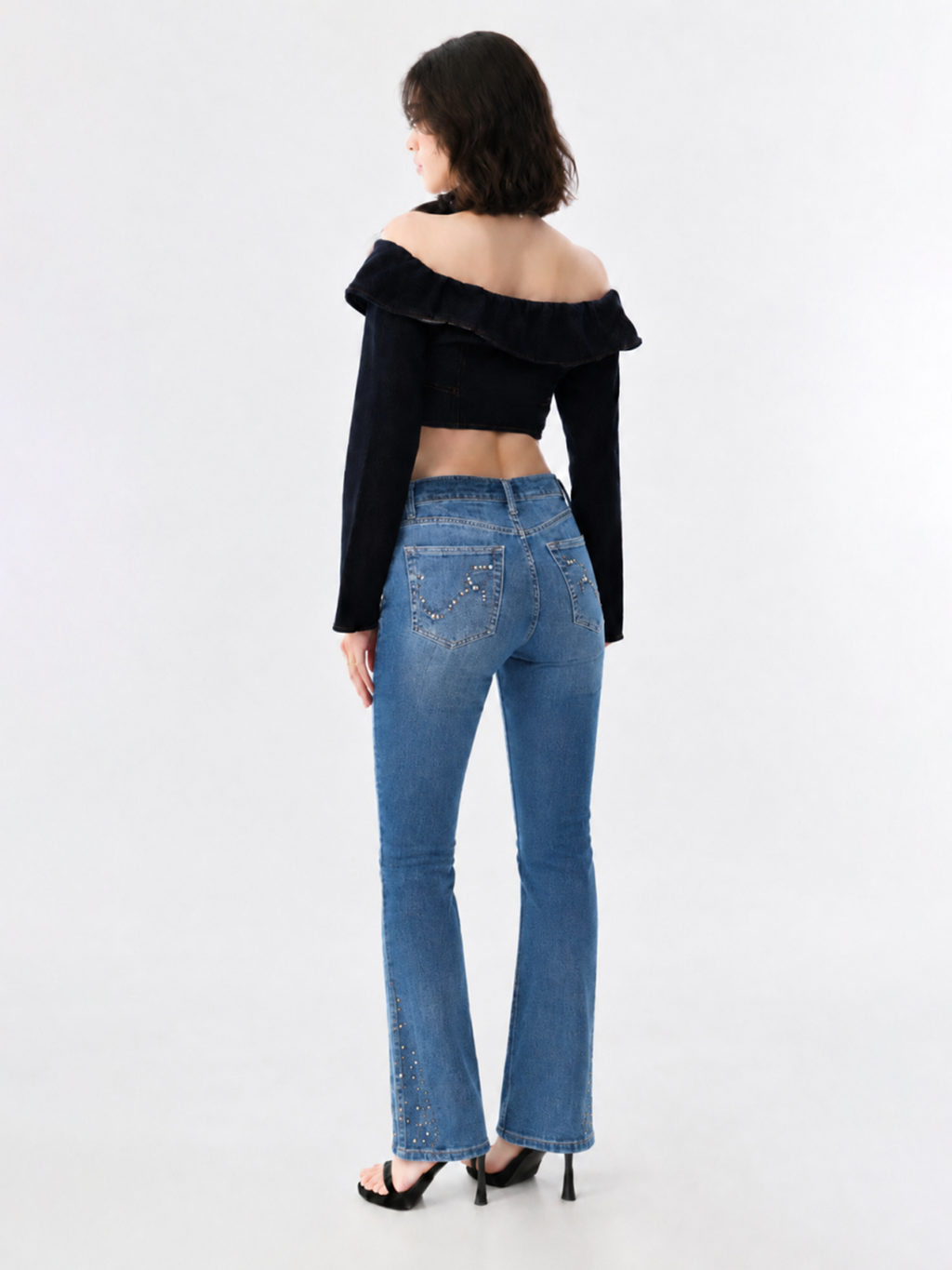 Fever Rhinestone Pocket Bootcut Jean