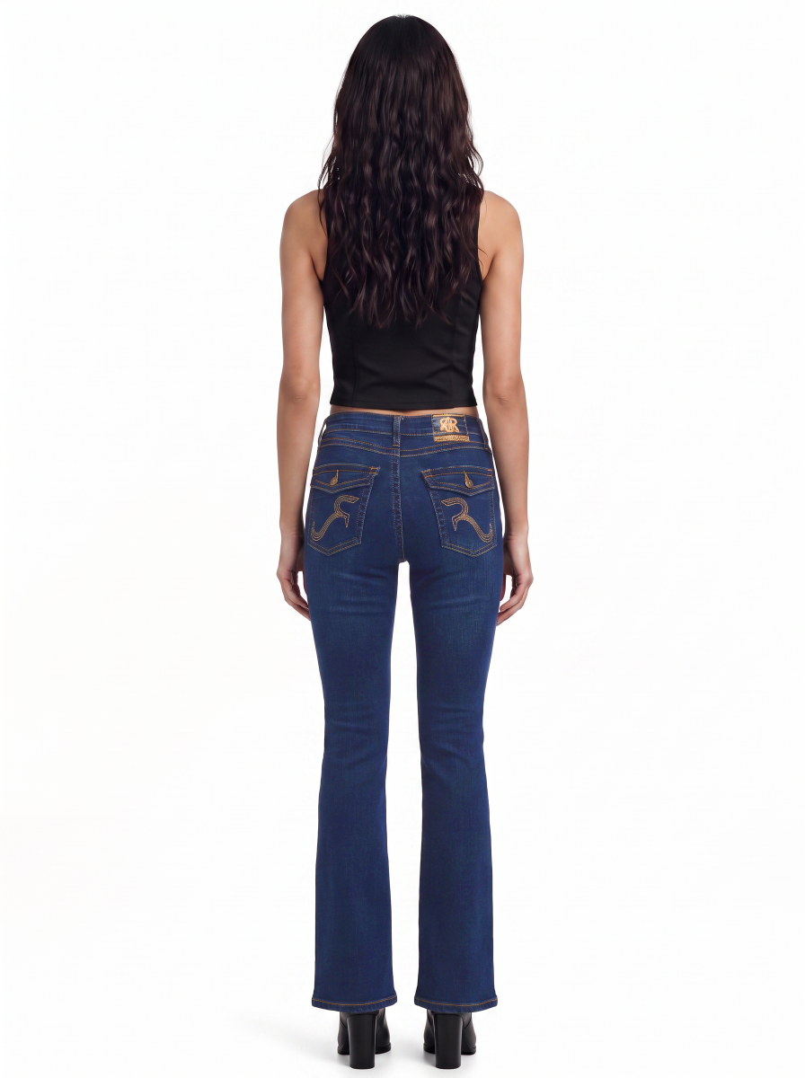 Stella Mid Rise R-Embroidered Bootcut Jean