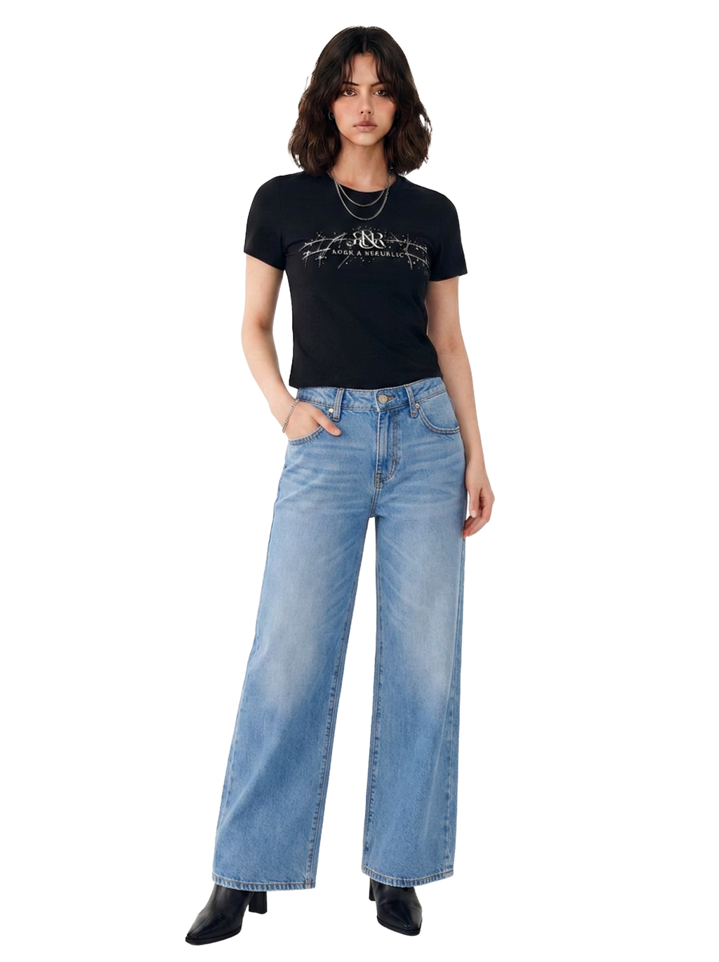 Rhys Embroidered Barrel Leg Jean