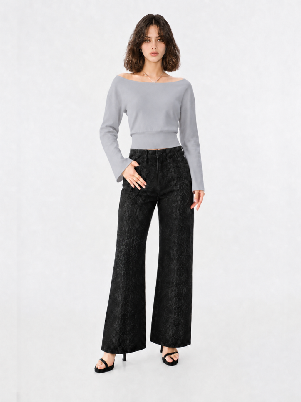 Draped Neck Knit Top