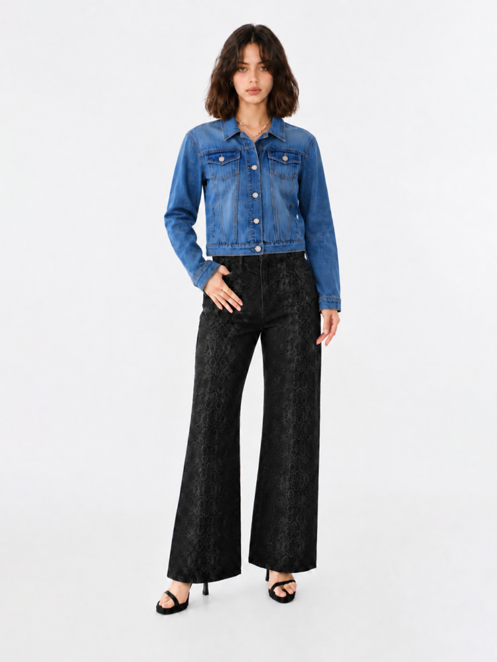 Studded Hem Denim Jacket